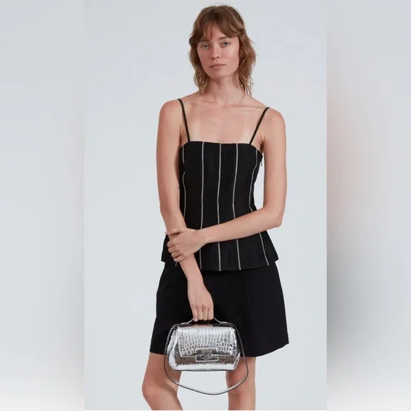 Realm Embossed Metallic Leather Crossbody Bag NWOT - Picture 3 of 5